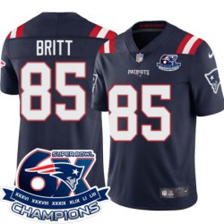 Patriots #85 Kenny Britt 6X Super Bowl Champions Jersey -Navy