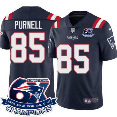 Patriots #85 Lovett Purnell 6X Super Bowl Champions Jersey -Navy