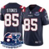 Patriots #85 J.J. Stokes 6X Super Bowl Champions Jersey -Navy