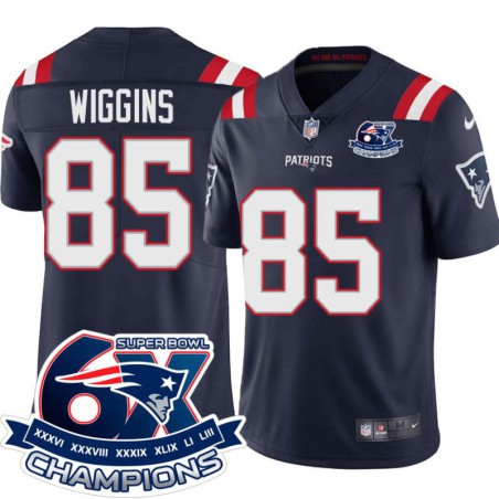 Patriots #85 Jermaine Wiggins 6X Super Bowl Champions Jersey -Navy