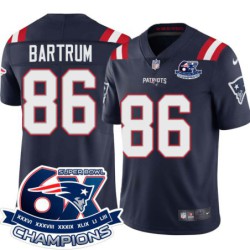 Patriots #86 Mike Bartrum 6X Super Bowl Champions Jersey -Navy