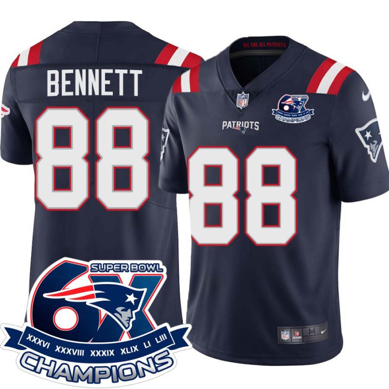 Patriots #88 Martellus Bennett 6X Super Bowl Champions Jersey -Navy