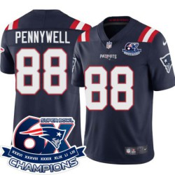 Patriots #88 Carlos Pennywell 6X Super Bowl Champions Jersey -Navy