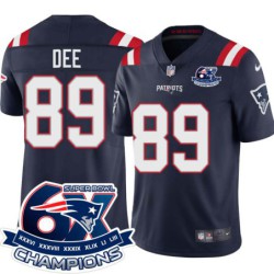 Patriots #89 Bob Dee 6X Super Bowl Champions Jersey -Navy