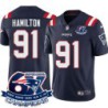 Patriots #91 Bobby Hamilton 6X Super Bowl Champions Jersey -Navy