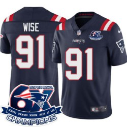 Patriots #91 Deatrich Wise Jr. 6X Super Bowl Champions Jersey -Navy