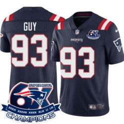 Patriots #93 Lawrence Guy 6X Super Bowl Champions Jersey -Navy