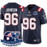 Patriots #96 Anthony Johnson 6X Super Bowl Champions Jersey -Navy