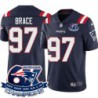 Patriots #97 Ron Brace 6X Super Bowl Champions Jersey -Navy