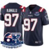 Patriots #97 Ufomba Kamalu 6X Super Bowl Champions Jersey -Navy