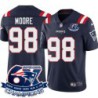 Patriots #98 Eric Moore 6X Super Bowl Champions Jersey -Navy