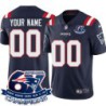 Patriots #00 Custom 6X Super Bowl Champions Jersey -Navy