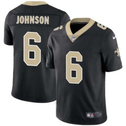 Dirk Johnson #6 Saints Authentic Black Jersey