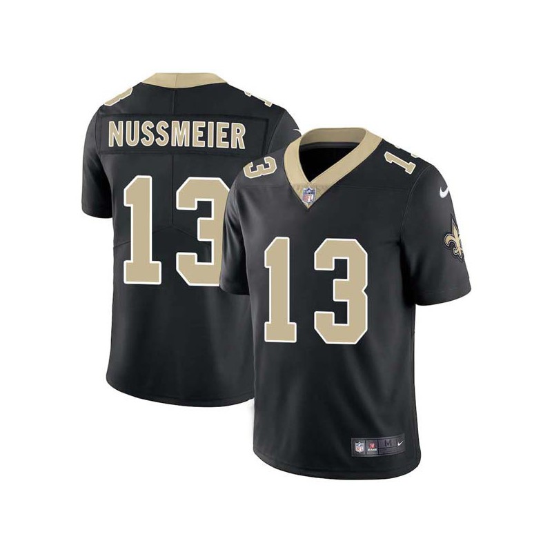 Doug Nussmeier #13 Saints Authentic Black Jersey