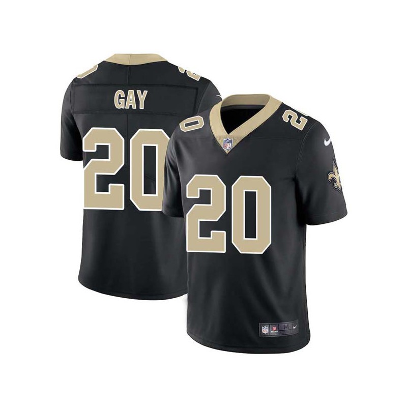 Randall Gay #20 Saints Authentic Black Jersey