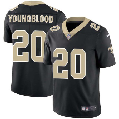 George Youngblood #20 Saints Authentic Black Jersey