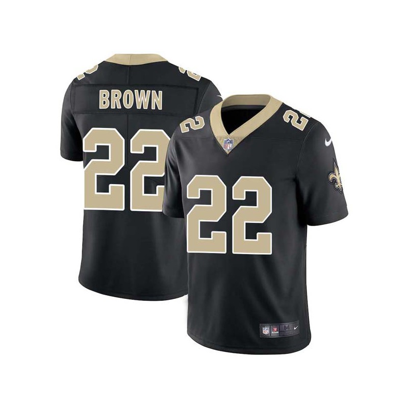 Charlie Brown #22 Saints Authentic Black Jersey