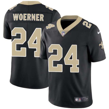 Scott Woerner #24 Saints Authentic Black Jersey