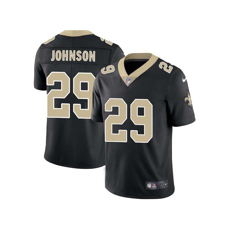 Undra Johnson #29 Saints Authentic Black Jersey