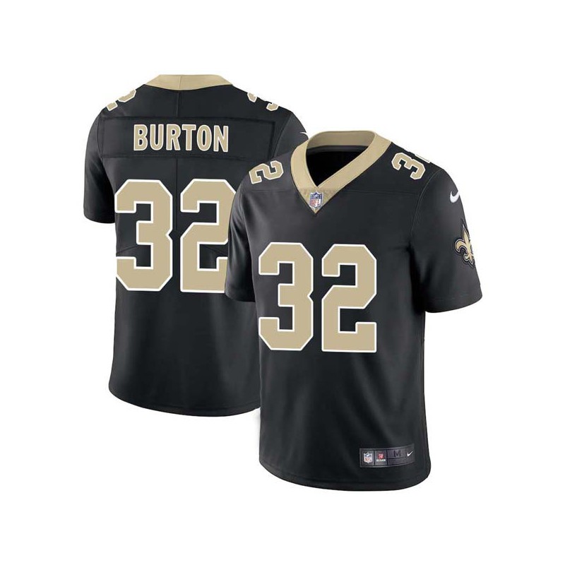 Michael Burton #32 Saints Authentic Black Jersey