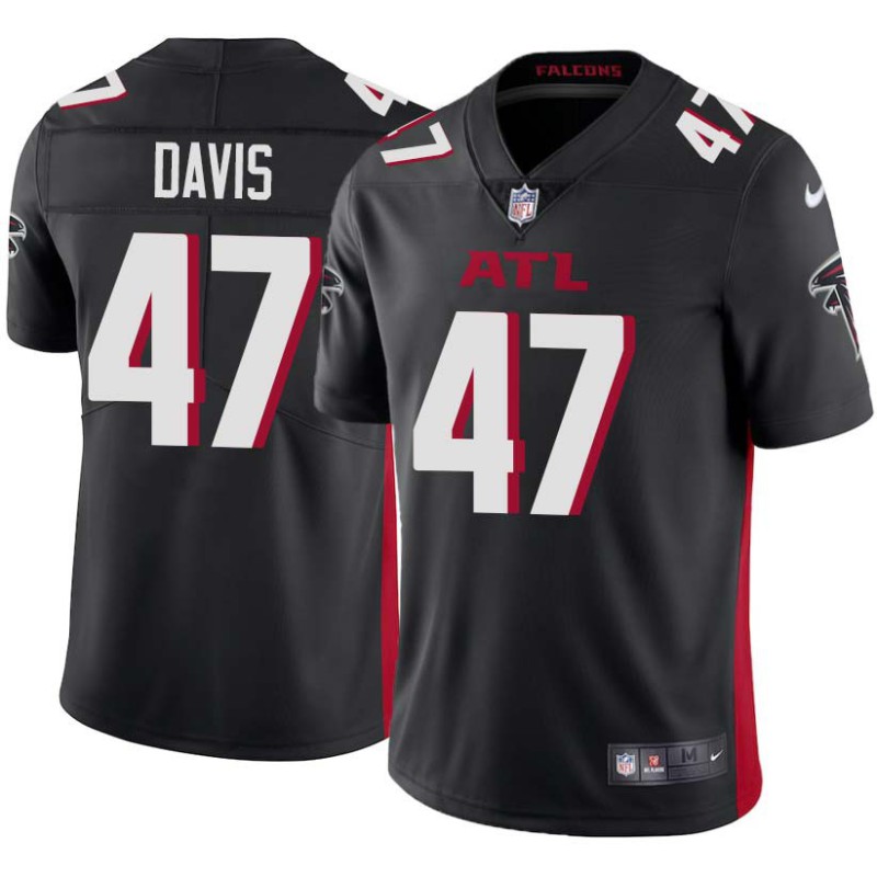 Falcons #47 Brad Davis Football Jersey -Black