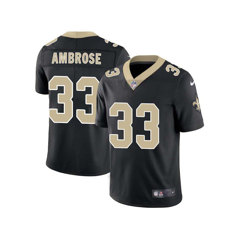 Ashley Ambrose #33 Saints Authentic Black Jersey