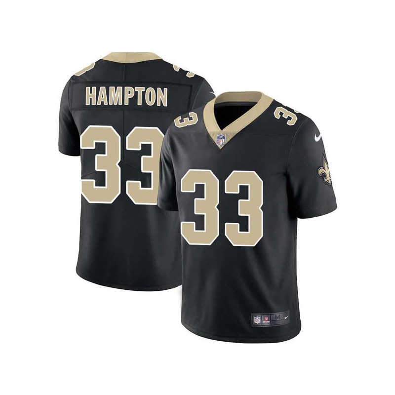 Saquan Hampton #33 Saints Authentic Black Jersey