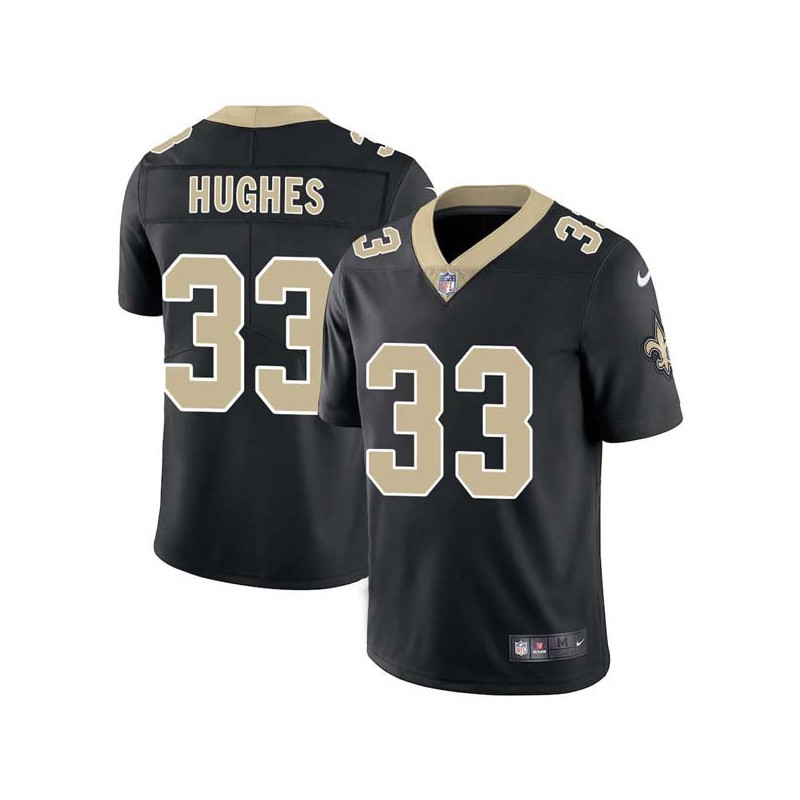 Tyrone Hughes #33 Saints Authentic Black Jersey