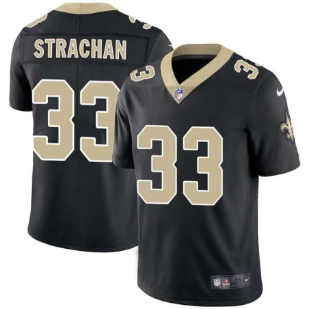 Mike Strachan #33 Saints Authentic Black Jersey