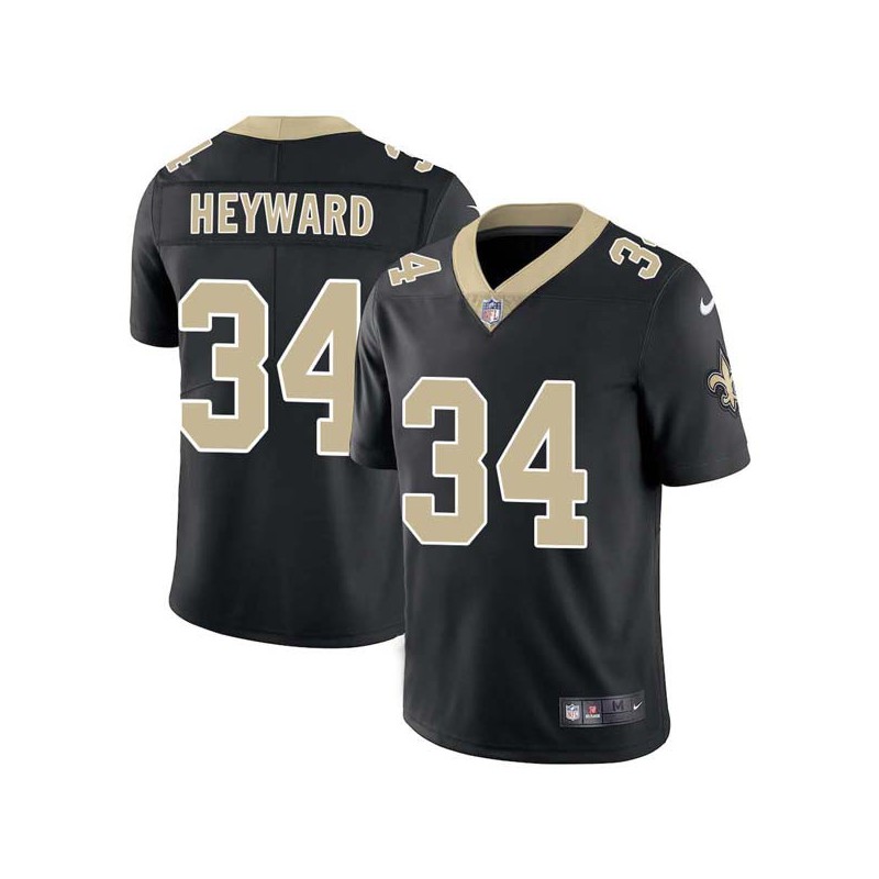 Craig Heyward #34 Saints Authentic Black Jersey