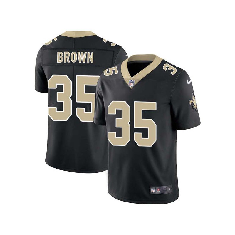 Fakhir Brown #35 Saints Authentic Black Jersey