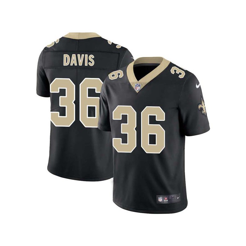 Dick Davis #36 Saints Authentic Black Jersey