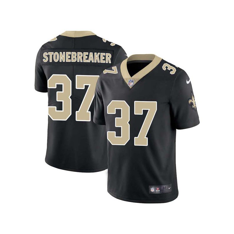 Steve Stonebreaker #37 Saints Authentic Black Jersey