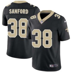 Jamarca Sanford #38 Saints Authentic Black Jersey