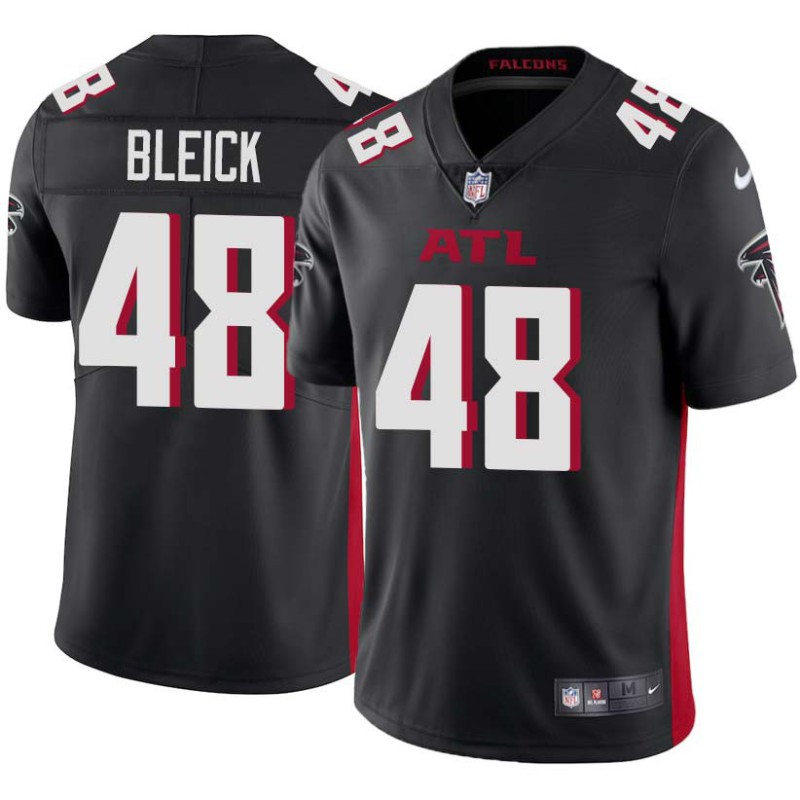 Falcons #48 Tom Bleick Football Jersey -Black