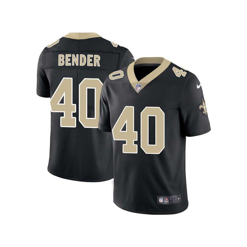 Wes Bender #40 Saints Authentic Black Jersey