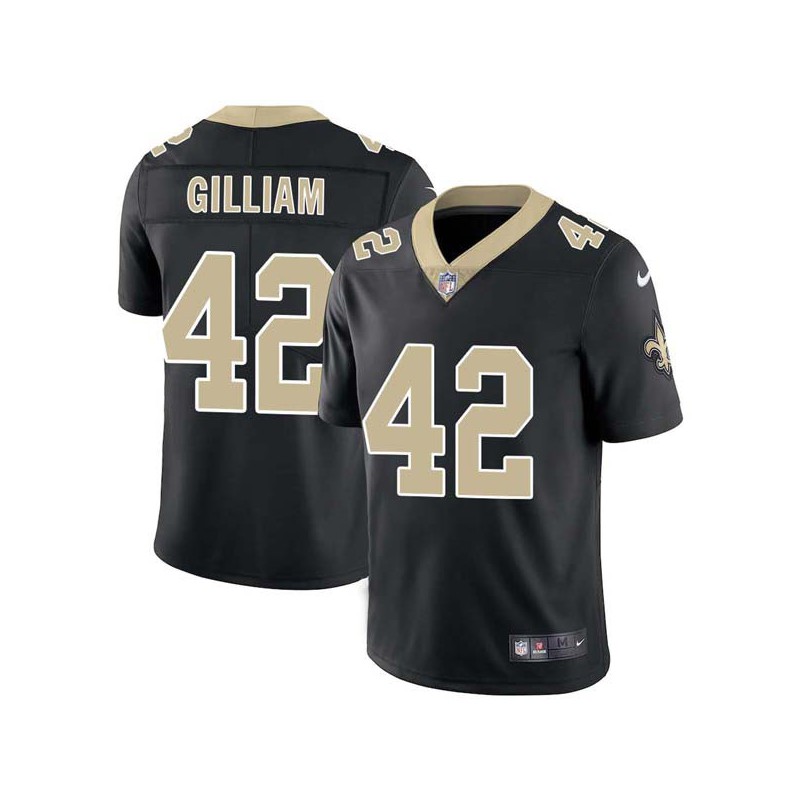 John Gilliam #42 Saints Authentic Black Jersey