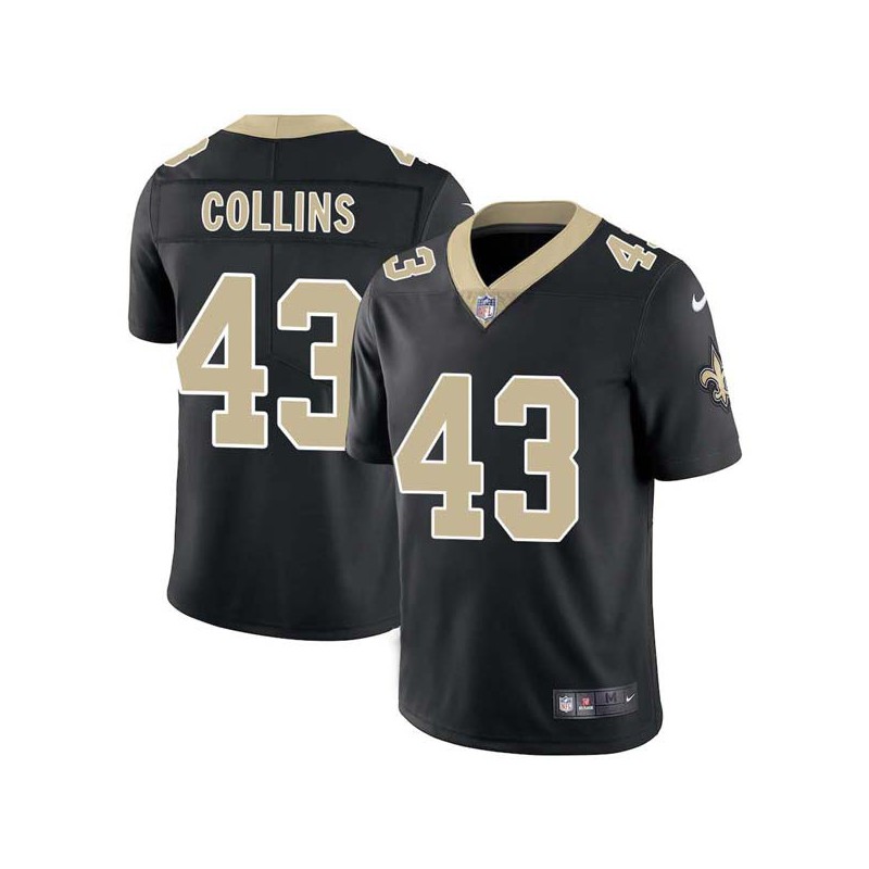 Larry Collins #43 Saints Authentic Black Jersey