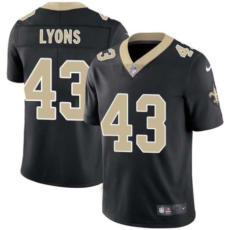 Dicky Lyons #43 Saints Authentic Black Jersey