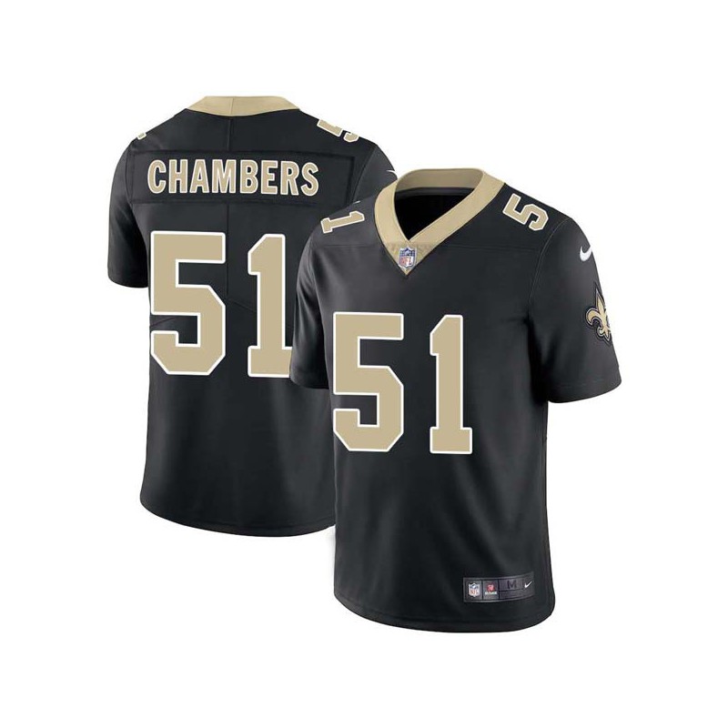 Rusty Chambers #51 Saints Authentic Black Jersey