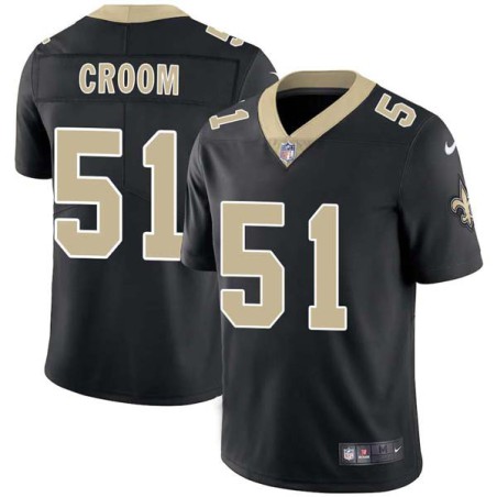 Sylvester Croom #51 Saints Authentic Black Jersey