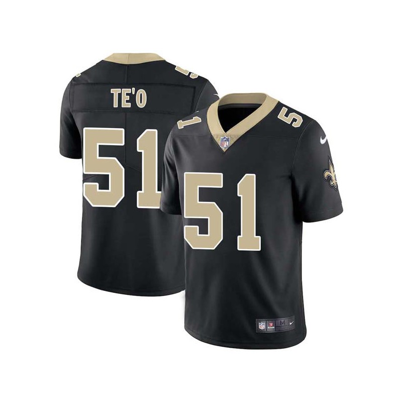 Manti Te'o #51 Saints Authentic Black Jersey