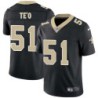 Manti Te'o #51 Saints Authentic Black Jersey