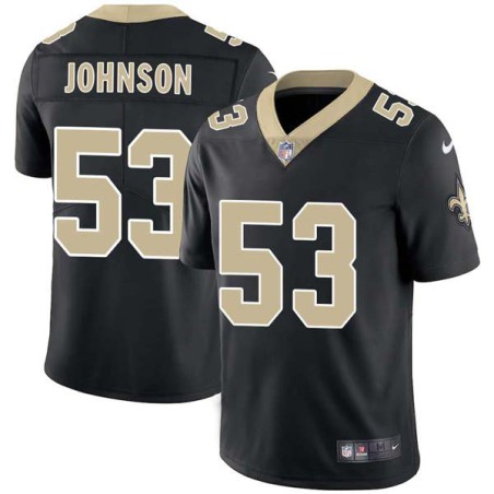 Vaughan Johnson #53 Saints Authentic Black Jersey