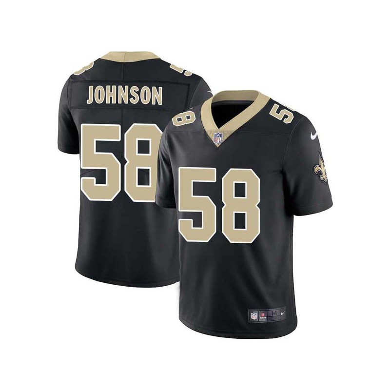 J.R. Johnson #58 Saints Authentic Black Jersey