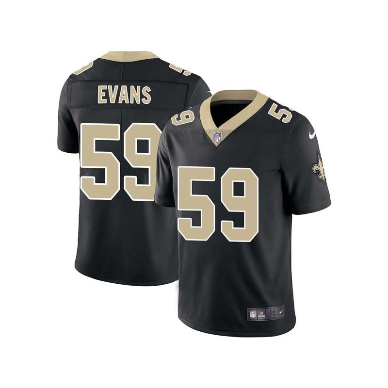 Chuck Evans #59 Saints Authentic Black Jersey