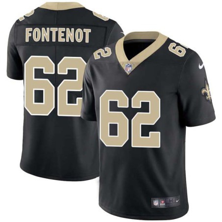 Jerry Fontenot #62 Saints Authentic Black Jersey