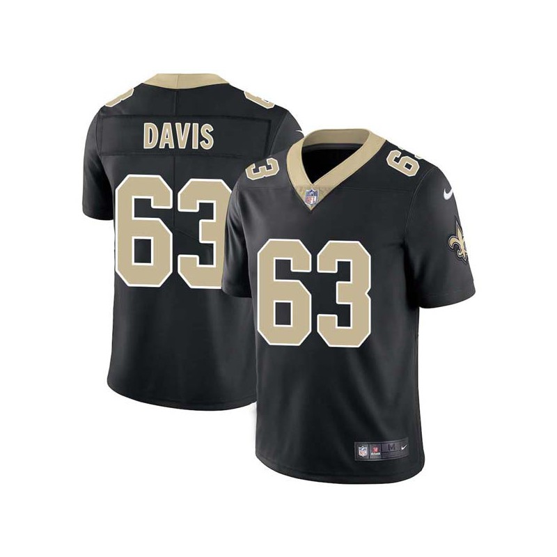 Norman Davis #63 Saints Authentic Black Jersey