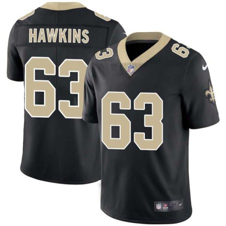 Jerald Hawkins #63 Saints Authentic Black Jersey