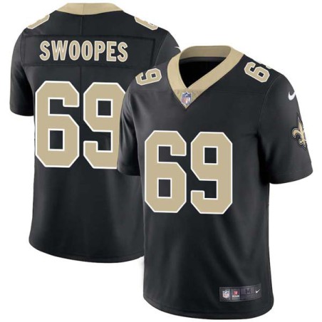 Pat Swoopes #69 Saints Authentic Black Jersey